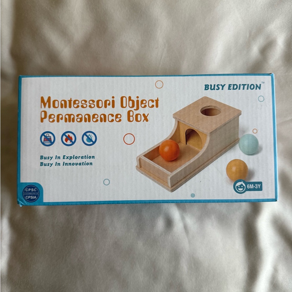 Montessori Learning Box with Orange and Blue Balls